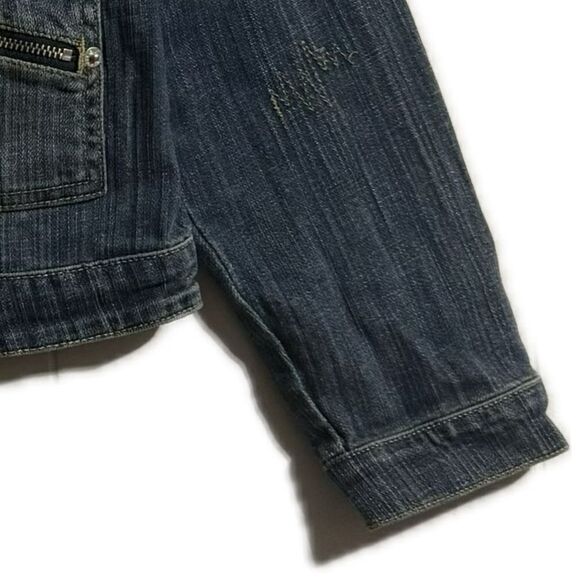 Ecko Unlimited Blue and Pink Cropped Jean Jacket - Picture 3 of 7